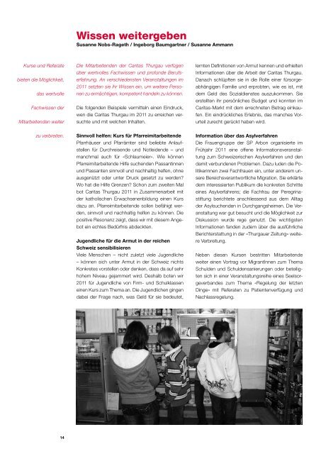 Jahresbericht 2011 Caritas Thurgau