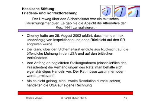 Der Irak-Krieg I: Der amerikanische Entscheidungsprozess - HSFK