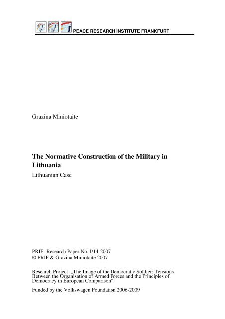 The Normative Construction of the Military in Lithuania - HSFK