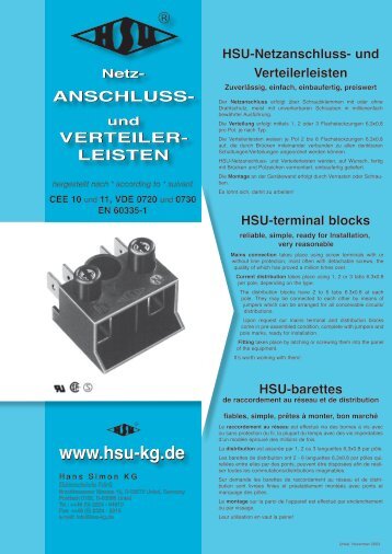 ANSCHLUSS- und VERTEILER- LEISTEN HSU-terminal blocks