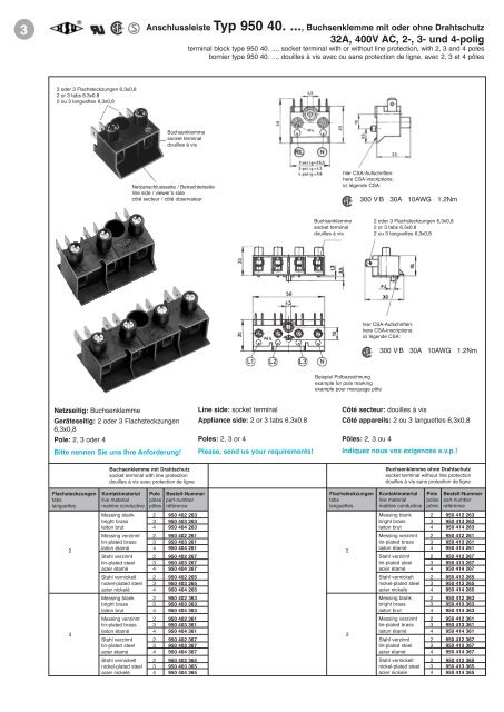 ANSCHLUSS- und VERTEILER- LEISTEN HSU-terminal blocks