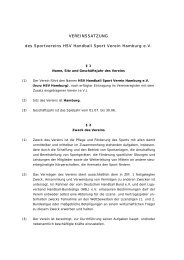 VEREINSSATZUNG des Sportvereins  HSV Handball Sport Verein ...