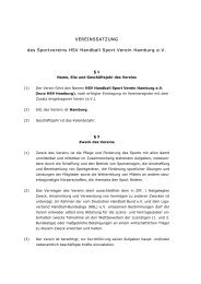 VEREINSSATZUNG des Sportvereins  HSV Handball Sport Verein ...