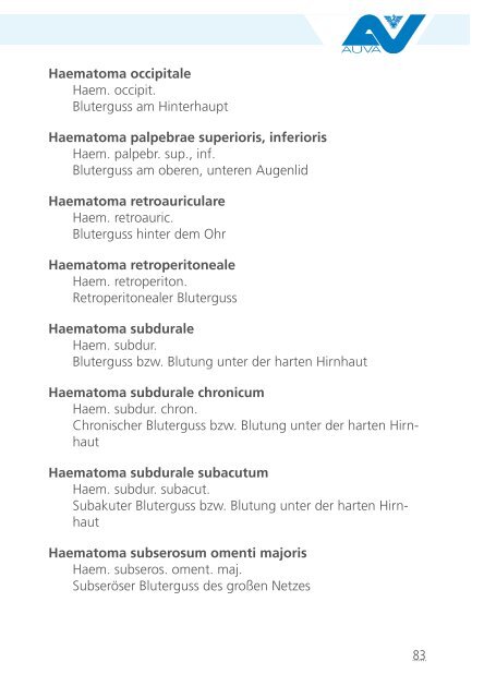 Die lateinische Diagnose in der Unfallchirurgie und ihren ...