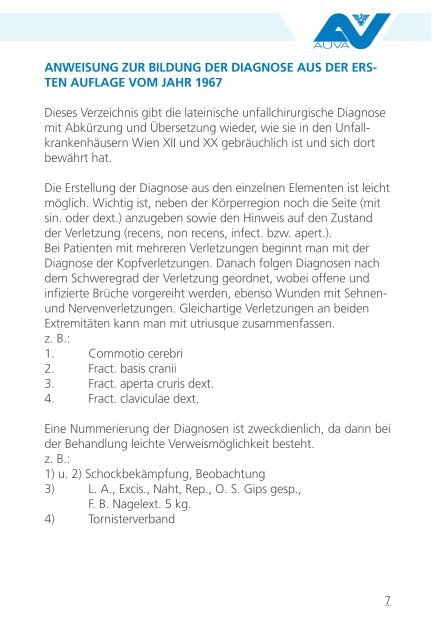 Die lateinische Diagnose in der Unfallchirurgie und ihren ...