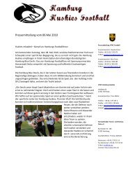 Huskies reloaded – Kampf um Hamburgs Footballthron - HTHC