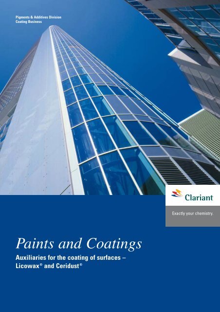 Paints and Coatings Auxiliaries for the coating of surfaces - Clariant