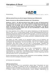 Pressemeldung H&D International Group ab sofort mit eigener ...