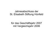 Jahresabschluss der St. Elisabeth Stiftung Hünfeld für das ...