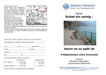 Ruhet ein wenig 2011 - Bibelheim Männedorf