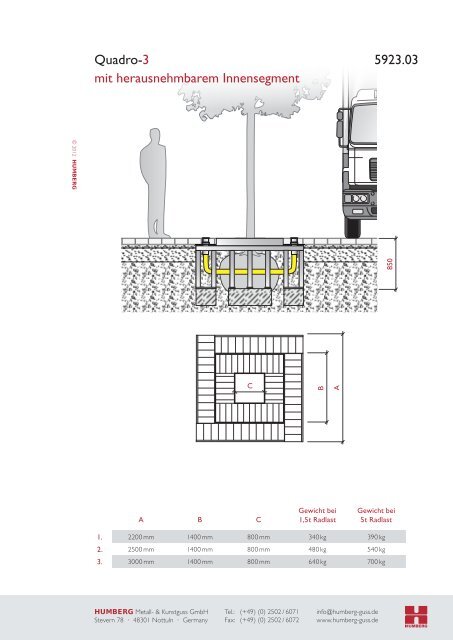 Quadro-3 mit herausnehmbarem Innensegment ... - HUMBERG Metall