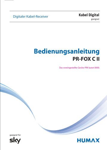 Bedienungsanleitung PR-FOX C II - Humax