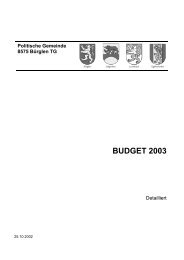 Botschaft zu Traktandum 5: Budget 2003 ... - Gemeinde Bürglen
