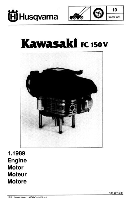 IPL, Kawasaki FC 150 V, 1989-03, Lawn Mower, Engine - Husqvarna