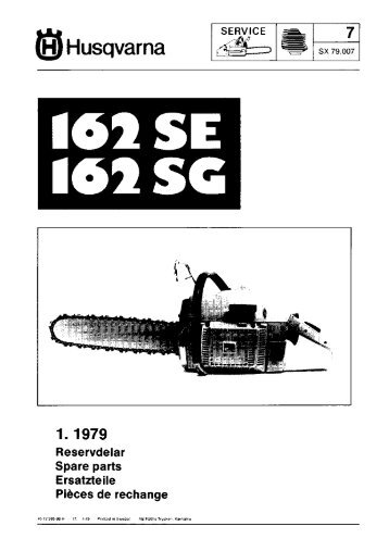 IPL, 162 SE, 162 SG, 1979-01, Chain Saw - Husqvarna