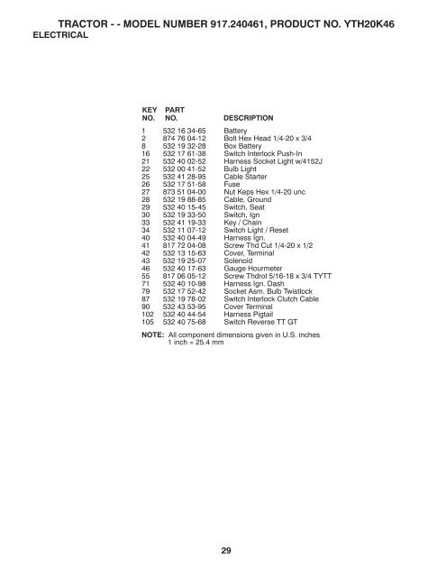 OM, HUSQVARNA, YTH20K46, 2011-02, 532441748, NAen ...