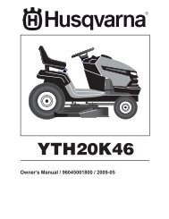 OM, YTH20K46, 2009-05, TRACTORS/RIDE MOWER ... - Husqvarna