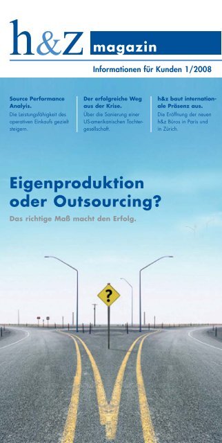 Magazin-Artikel: Eigenproduktion oder Outsourcing? Das ... - Huz.de