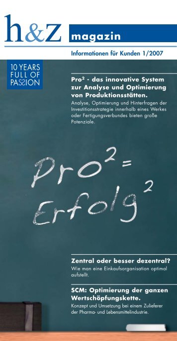 Magazin-Artikel: Pro2 - das innovative System zur Analyse - Huz.de