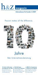 Magazin-Artikel: 10 Jahre h&z Unternehmensberatung - Huz.de