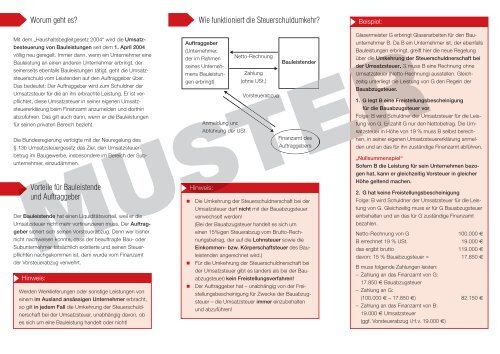 Umsatzsteuer bei Bauleistungen