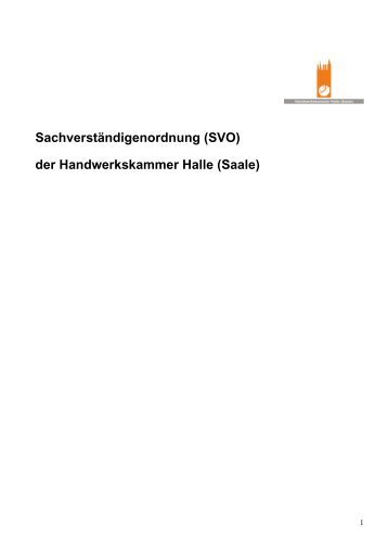 Sachverständigenordnung (SVO) der Handwerkskammer Halle  ...