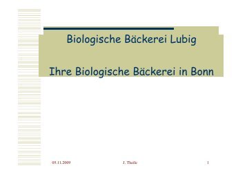 Vortrag Jürgen Theile, Bio-Bäckerei Lubig