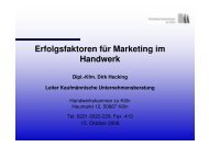 Erfolgsfaktoren für Marketing im Handwerk Dipl.-Kfm. Dirk Hecking ...