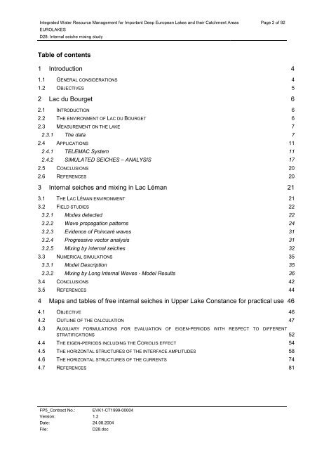 D28: Internal seiche mixing study - Hydromod