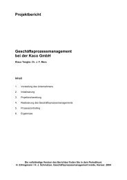 Projektbericht Geschäftsprozessmanagement bei der ... - hyperspace