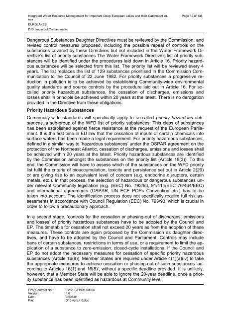 D10: Impact of Contaminants - Hydromod