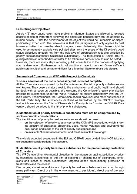 D10: Impact of Contaminants - Hydromod