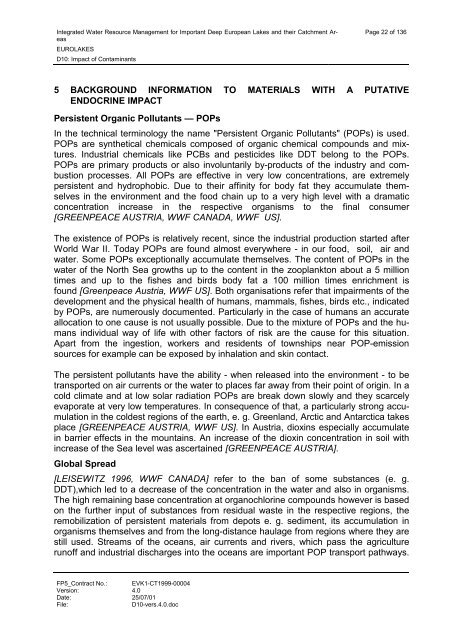 D10: Impact of Contaminants - Hydromod