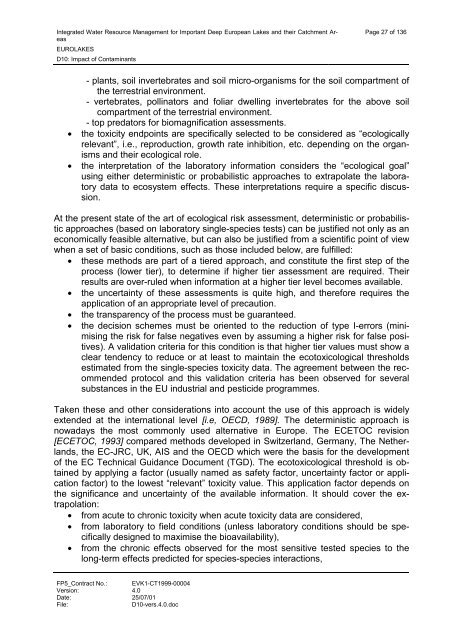 D10: Impact of Contaminants - Hydromod