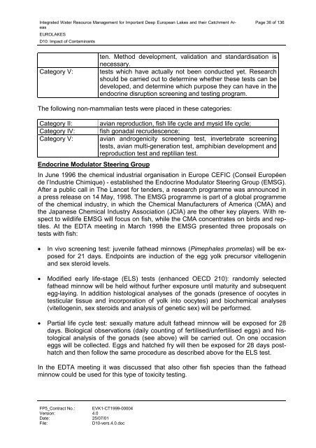 D10: Impact of Contaminants - Hydromod