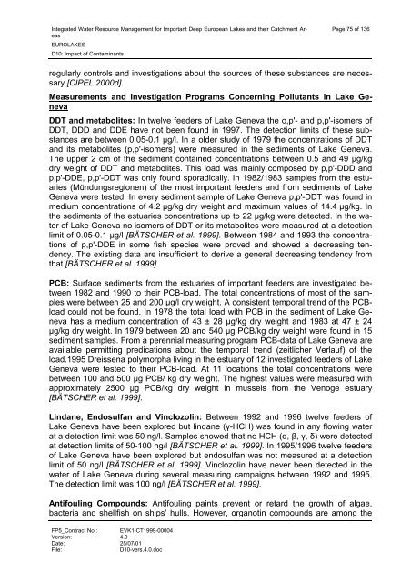 D10: Impact of Contaminants - Hydromod