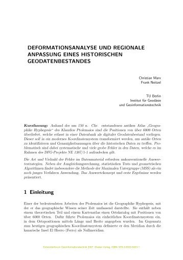 ''Deformationsanalyse und regionale Anpassung eines ... - i3mainz