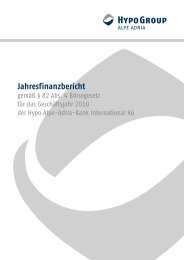 Jahresfinanzbericht 2010 - Hypo Alpe-Adria-Bank AG