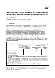 Estrichnenndicken bei Estrichen auf Dämmschichten ... - IBF Troisdorf