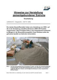 Hinweise zementgebundene Estriche - IBF Troisdorf