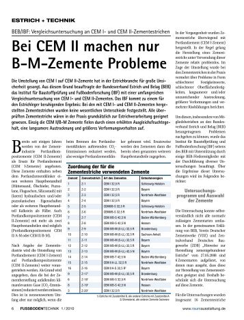 Bei CEM II machen nur B-M-Zemente Probleme - IBF Troisdorf