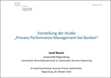 Josef Blasini - Vorstellung der Studie „Process - ibi Research