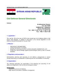 SYRIAN ARAB REPUBLIC Civil Defence General Directorate - ICDO