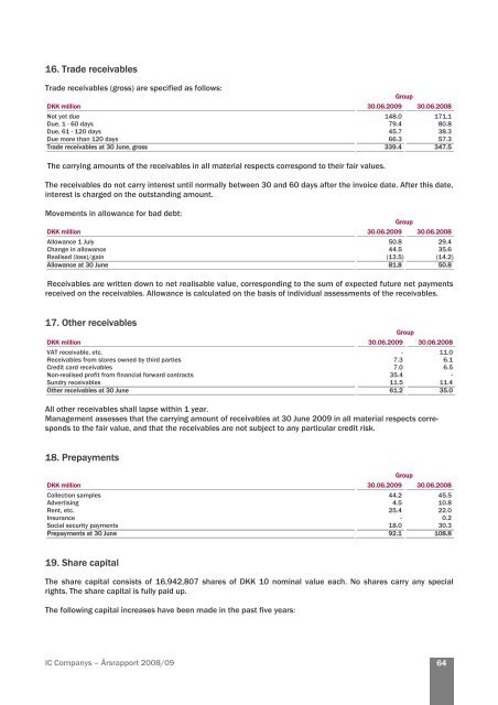 IC Companys â Annual Report 2008/09 0 - IC Companys A/S