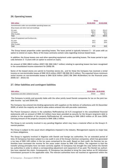 IC Companys â Annual Report 2008/09 0 - IC Companys A/S