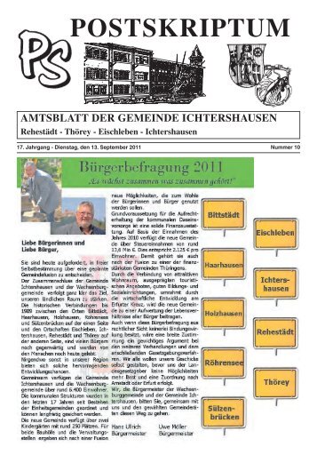 Amtsblatt September 2011 - Gemeinde Ichtershausen