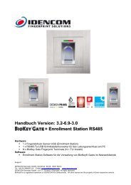 BioKey® Gate RS485 Network Handbuch - Idencom