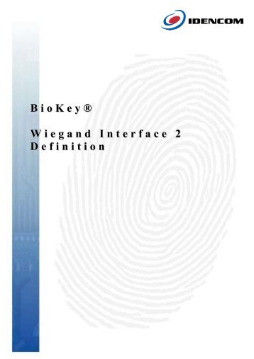 Wiegand Interface Description - Idencom