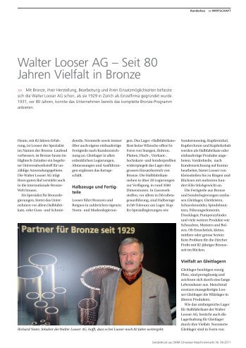 Walter Looser AG – Seit 80 Jahren Vielfalt in Bronze