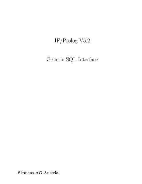 Generic SQL Interface - bei IF Computer